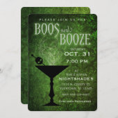 Boos und Booze Halloween-Party Einladung (Vorne/Hinten)