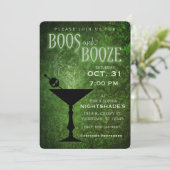 Boos und Booze Halloween-Party Einladung (Stehend Vorderseite)