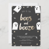 BOOS UND BOOZE-HALLOWEEN-PARTY EINLADUNG (Vorderseite)