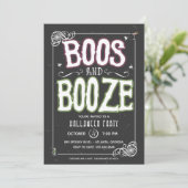 Boos und Booze Halloween-Party Einladung (Stehend Vorderseite)