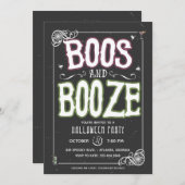 Boos und Booze Halloween-Party Einladung (Vorne/Hinten)