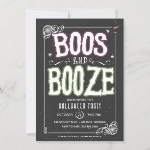 Boos und Booze Halloween-Party Einladung