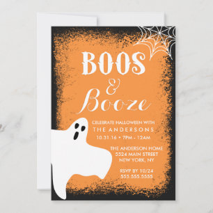 Boos und Booze-Halloween-Party Einladung