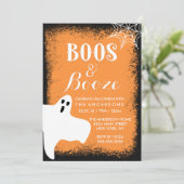 Boos und Booze-Halloween-Party Einladung (Stehend Vorderseite)