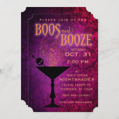 Boos und Booze Halloween-Party Einladung (Vorne/Hinten)