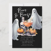 Boos und Booze-Halloween-Party Einladung (Vorderseite)