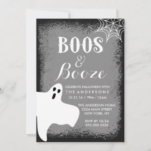 Boos und Booze-Halloween-Party Einladung