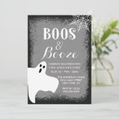 Boos und Booze-Halloween-Party Einladung (Stehend Vorderseite)