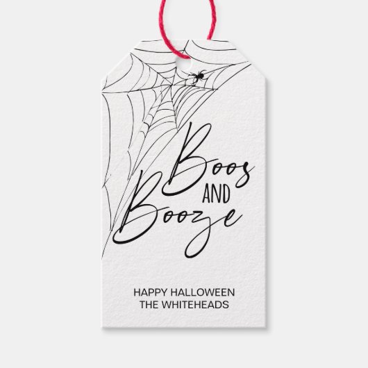 Boos und Booze-Halloween-Party Geschenkanhänger (Vorderseite)