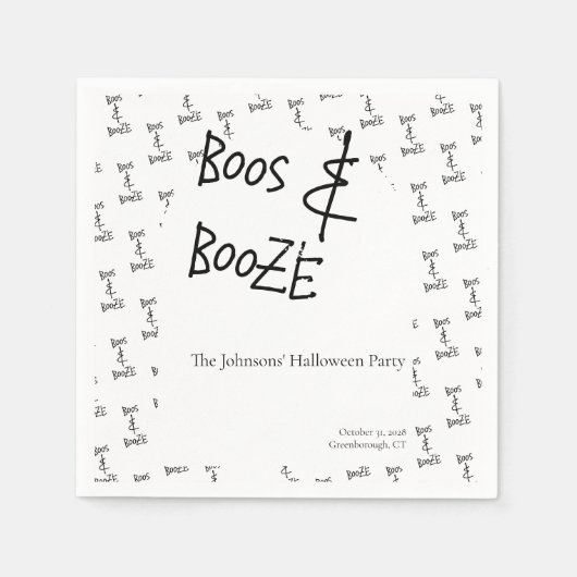 Boos und Booze Halloween-Party Minimal Serviette (Vorderseite)