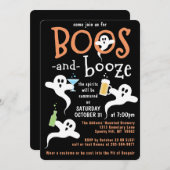Boos und Booze Halloween-Party Niedlich Spooky Gho Einladung (Vorne/Hinten)