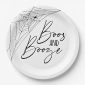 Boos und Booze-Halloween-Party Pappteller (Vorderseite)