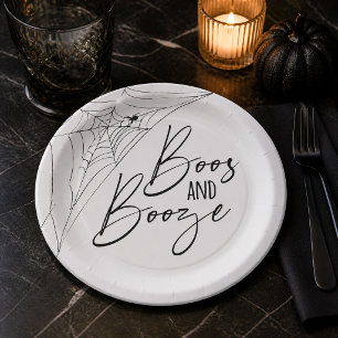 Boos und Booze-Halloween-Party Pappteller