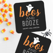 Boos und Booze-Halloween-Party Rechteckiger Pappuntersetzer
