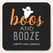 Boos und Booze-Halloween-Party Rechteckiger Pappuntersetzer (Vorderseite)