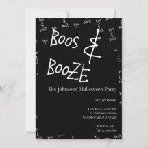 Boos und Booze Halloween-Party Schwarzweiß