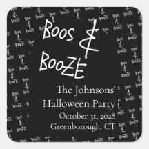 Boos und Booze Halloween-Party Schwarzweiß