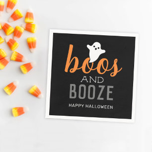 Boos und Booze-Halloween-Party Serviette