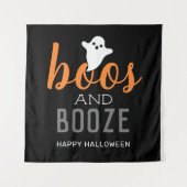 Boos und Booze-Halloween-Party-Zeichengabestation Wandteppich (Vorderseite (Horizontal))