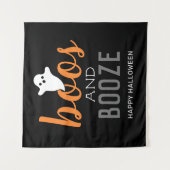 Boos und Booze-Halloween-Party-Zeichengabestation Wandteppich (Vorderseite)