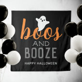 Boos und Booze-Halloween-Party-Zeichengabestation Wandteppich