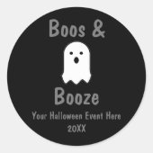 Boos und Booze Halloween Runder Aufkleber (Vorderseite)