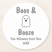 Boos und Booze Halloween Runder Pappuntersetzer (Vorderseite)