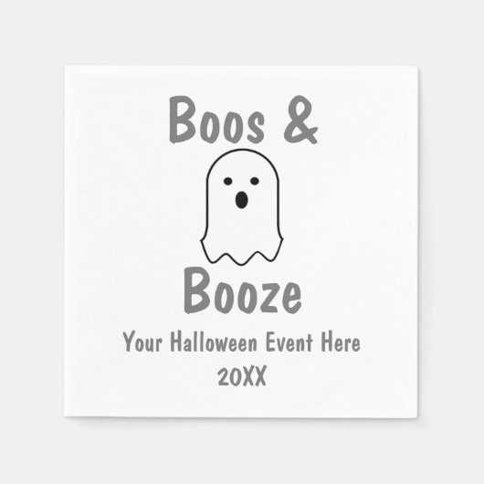 Boos und Booze Halloween Serviette (Vorderseite)