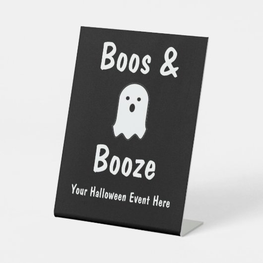 Boos und Booze Halloween Sockelschild (Vorderseite)