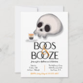 Boos und Booze Modernes Halloween-Party Einladung (Vorderseite)