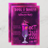 Boos und Booze Spooky Cocktail Drink Halloween Einladung (Vorne/Hinten)