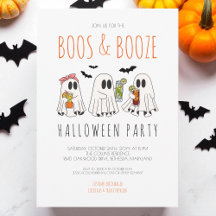 Boos und Booze Spooky Ghost Adult Halloween-Party