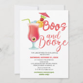 Boos und Booze Spooky Halloween Party Einladung (Vorderseite)