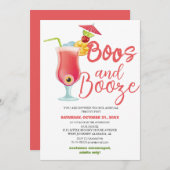 Boos und Booze Spooky Halloween Party Einladung (Vorne/Hinten)