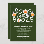 Boos und Booze Spooky Halloween Party Einladung (Vorne/Hinten)