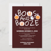 Boos und Booze Spooky Halloween Party Einladung (Vorderseite)