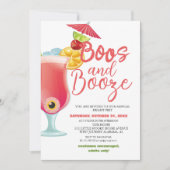 Boos und Booze Spooky Halloween Party Einladung (Vorderseite)