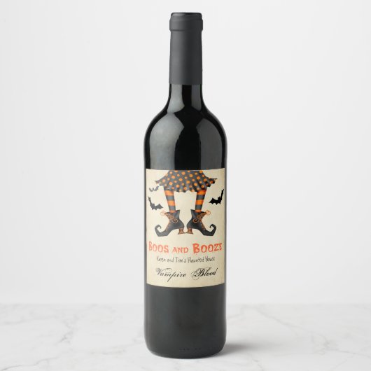 Boos und Booze Vampire Blood Weinetikett (Vorderseite)