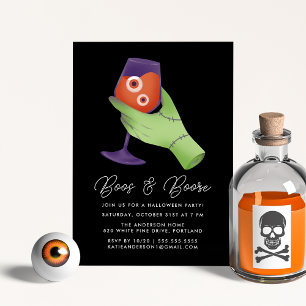 Boos und Booze Zombie Halloween Cocktail Party Einladung