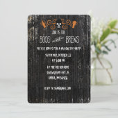 Boos und Brews Halloween Einladungs-Design Einladung (Stehend Vorderseite)