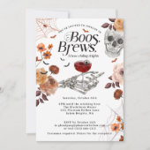 Boos und Brews Wasserfarbe Halloween Adult Party Einladung (Vorderseite)