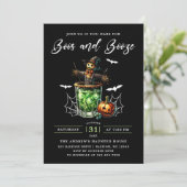 Boos und Halloween-Party steigern Einladung (Stehend Vorderseite)