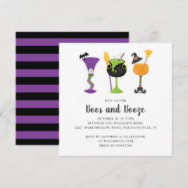 Boos und Schnaps. Halloween-Kostümcocktails Party Einladung