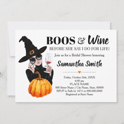 Boos und Wein bevor ich halb Brautparty Einladung (Vorderseite)