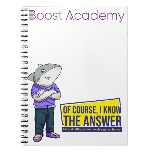 Boost Academy Sharks Notebook Notizblock (Vorderseite)