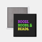Boost Breast Beads Funny Mardi Gras Karneval Party Magnet (Vorderseite/Rückseite)