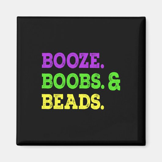 Boost Breast Beads Funny Mardi Gras Karneval Party Magnet (Vorne)