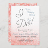 Boost, Bubble & Bling, ich Tu Pink Engagement Part Einladung (Vorne/Hinten)