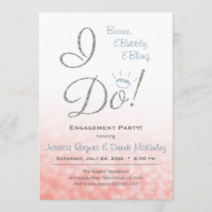 Boost, Bubble & Bling, ich Tu Pink Engagement Part Einladung