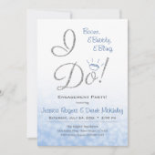 Boost, Bubble & Bling, ich tue Blue Engagement Par Einladung (Vorderseite)